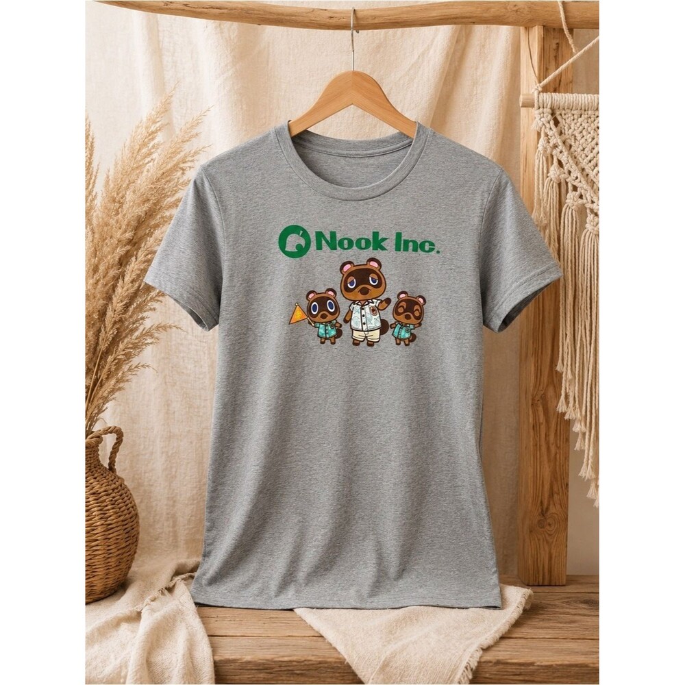 Nintendo Animal Crossing Nook Inc. Gray T-Shirt Size L 11/13 Jr/Teen